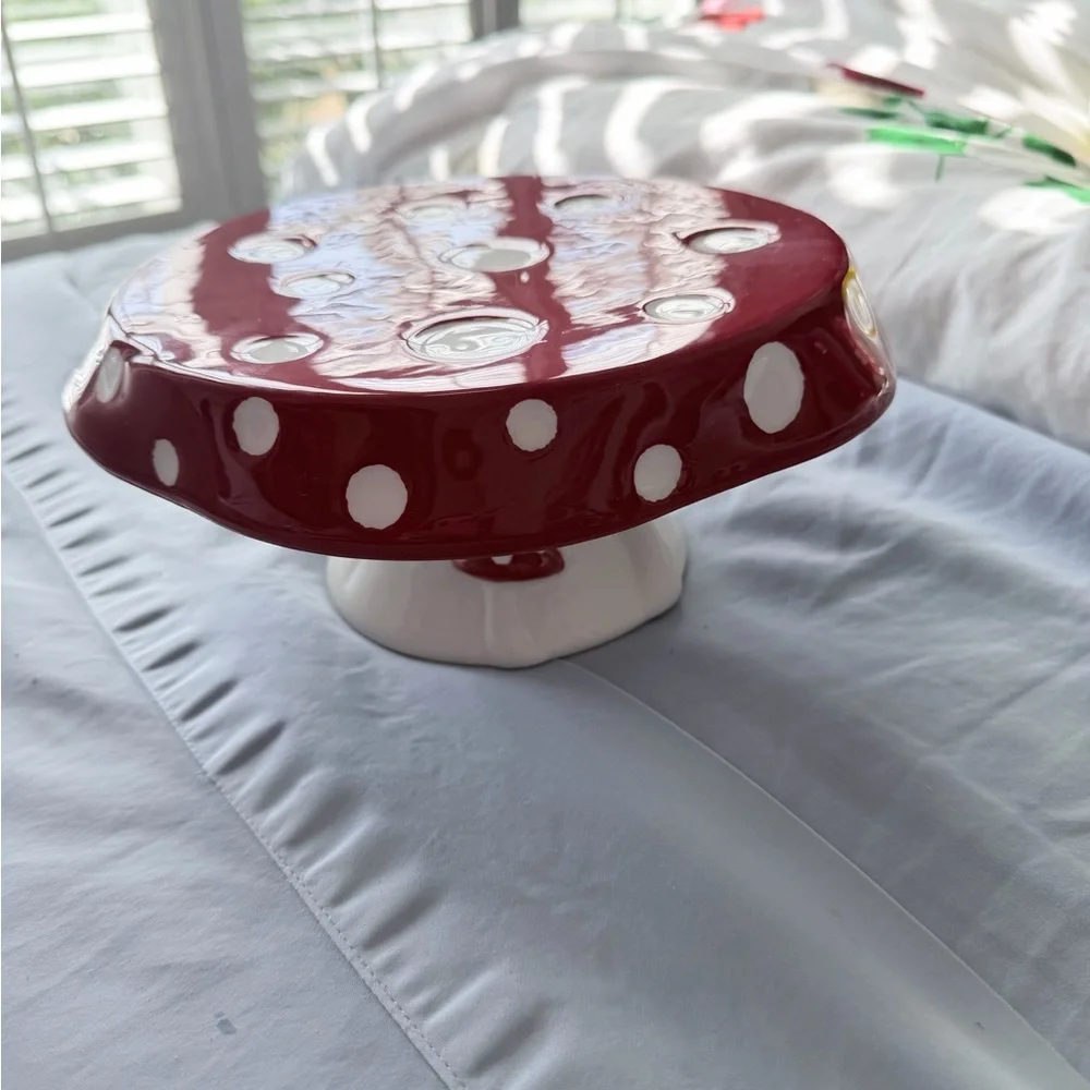 Red and White Mushroom Cake Stand